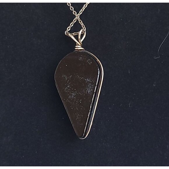 925 Sterling Silver 10 Gold Filled Dichroic Glass Pendant Necklace Earrings Set - Picture 12 of 16